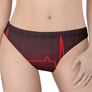 Red Heartbeat Print Women's Thong