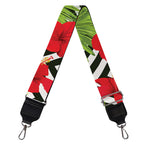 Red Hibiscus Chevron Pattern Print Bag Strap
