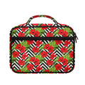 Red Hibiscus Chevron Pattern Print Briefcase Bible Bag