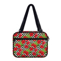Red Hibiscus Chevron Pattern Print Double Strap Bible Bag