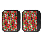 Red Hibiscus Chevron Pattern Print Handle Covers