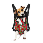 Red Hibiscus Chevron Pattern Print Pet Carrier Backpack