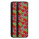 Red Hibiscus Chevron Pattern Print Refrigerator Handle Covers
