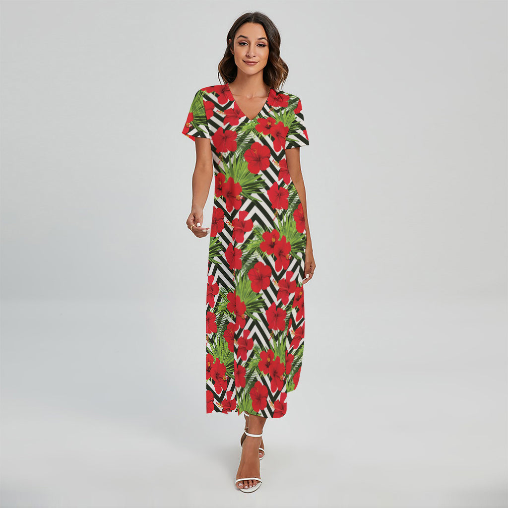 chinese dress ladies Chevron Print Maxi Dress main image 0