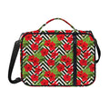 Red Hibiscus Chevron Pattern Print Shoulder Strap Bible Bag
