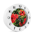 Red Hibiscus Flowers Print Alarm Clock