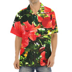 Red Hibiscus Flowers Print Aloha Shirt