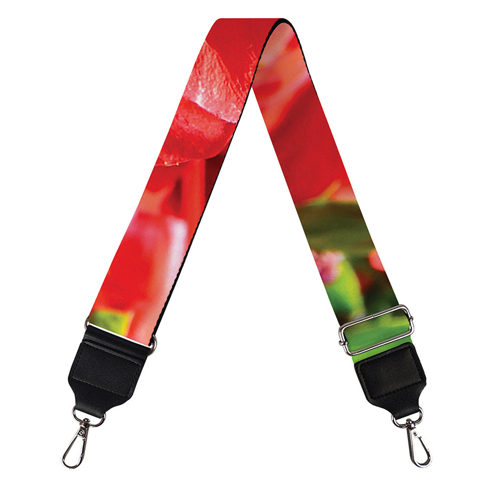 Red Hibiscus Flowers Print Bag Strap