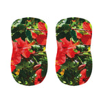 Red Hibiscus Flowers Print Bar Stool Covers