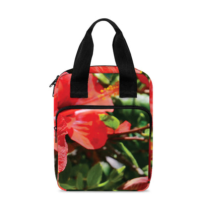 Red Hibiscus Flowers Print Bible Tote Bag