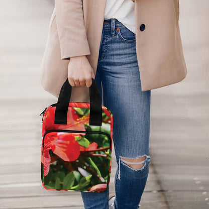 Red Hibiscus Flowers Print Bible Tote Bag