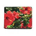 Red Hibiscus Flowers Print Bifold Wallet