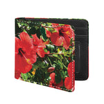 Red Hibiscus Flowers Print Bifold Wallet