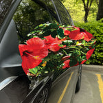 Red Hibiscus Flowers Print Car Side Mirror Covers