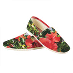 Red Hibiscus Flowers Print Casual Shoes