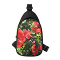Red Hibiscus Flowers Print Sling Bag