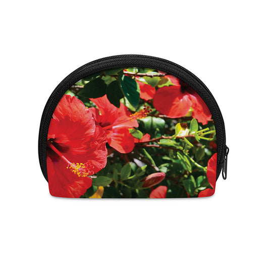 Red Hibiscus Flowers Print Coin Purse