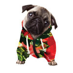 Red Hibiscus Flowers Print Dog Zip Up Hoodie
