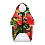 Red Hibiscus Flowers Print Dog Zip Up Hoodie