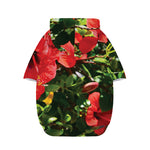 Red Hibiscus Flowers Print Dog Zip Up Hoodie
