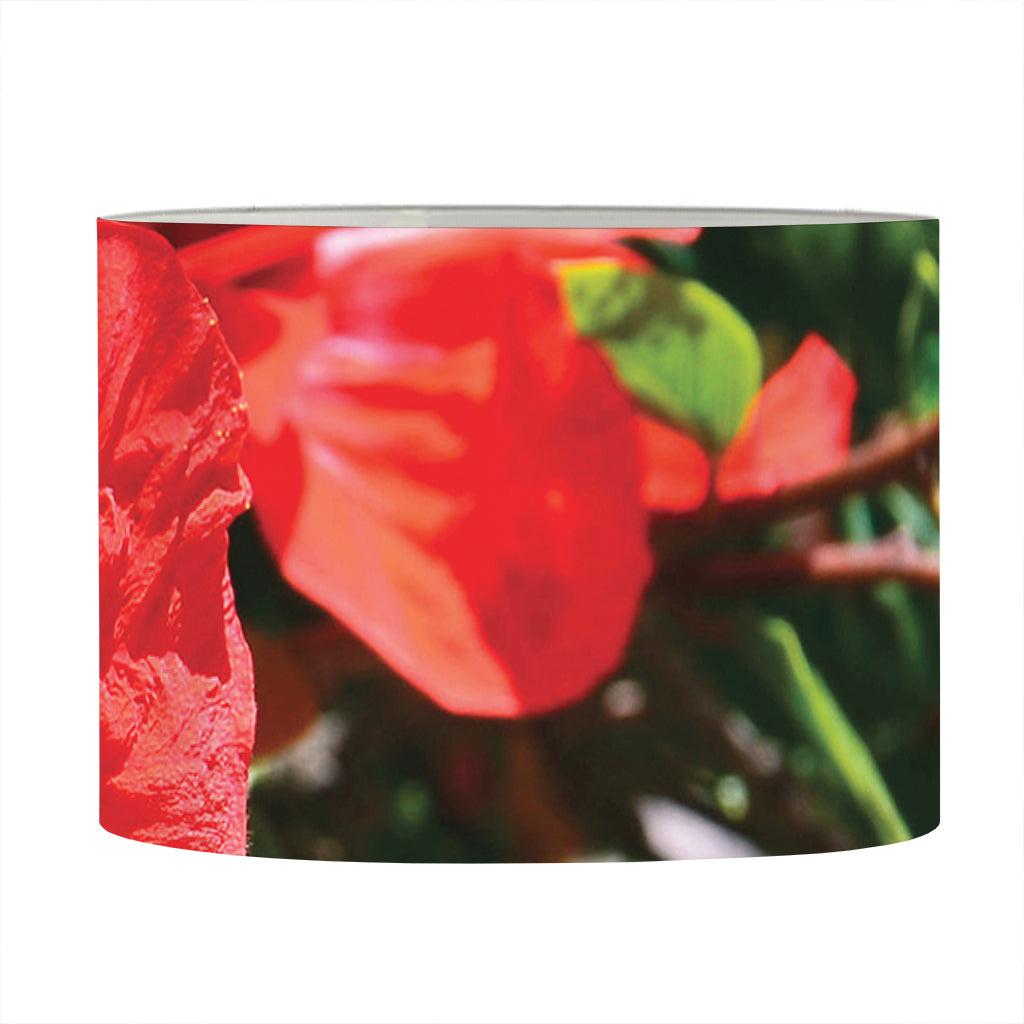 Red Hibiscus Flowers Print Drum Lamp Shade