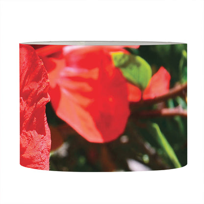 Red Hibiscus Flowers Print Drum Lamp Shade