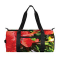 Red Hibiscus Flowers Print Gym Bag