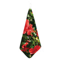 Red Hibiscus Flowers Print Hand Towel