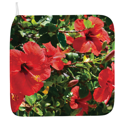 Red Hibiscus Flowers Print Hand Towel