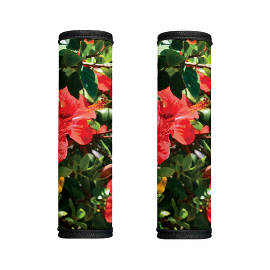 Red Hibiscus Flowers Print Handle Covers