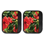 Red Hibiscus Flowers Print Handle Covers