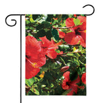 Red Hibiscus Flowers Print House Flag