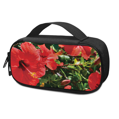 Red Hibiscus Flowers Print Insulin Cooler Travel Case