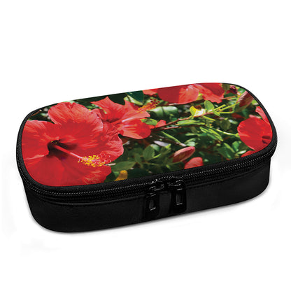 Red Hibiscus Flowers Print Insulin Cooler Travel Case