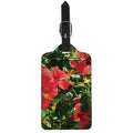 Red Hibiscus Flowers Print Luggage Tag