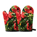 Red Hibiscus Flowers Print Oven Mitts