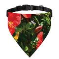 Red Hibiscus Flowers Print Over The Collar Dog Bandana