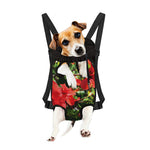 Red Hibiscus Flowers Print Pet Carrier Backpack