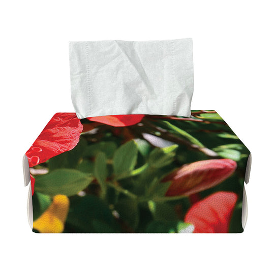 Red Hibiscus Flowers Print Rectangle Tissue Box Cover