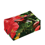 Red Hibiscus Flowers Print Rectangle Tissue Box Cover