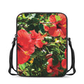 Red Hibiscus Flowers Print Rectangular Crossbody Bag