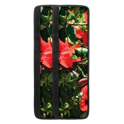 Red Hibiscus Flowers Print Refrigerator Handle Covers