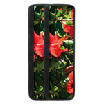 Red Hibiscus Flowers Print Refrigerator Handle Covers
