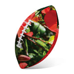Red Hibiscus Flowers Print Rugby Ball