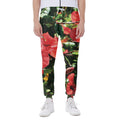 Red Hibiscus Flowers Print Joggers