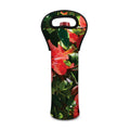 Red Hibiscus Flowers Print Single Neoprene Wine Tote