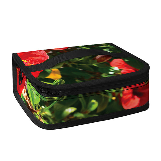 Red Hibiscus Flowers Print Small Lunch Bag