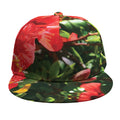 Red Hibiscus Flowers Print Snapback Cap