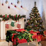 Red Hibiscus Flowers Print Tablecloth