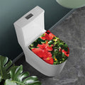 Red Hibiscus Flowers Print Toilet Lid Cover